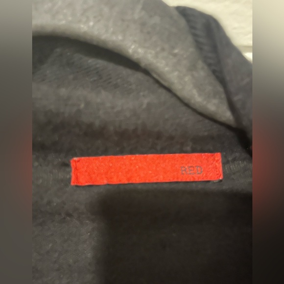 RED black bell sleeve cardigan , size large - Picture 3 of 5